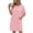 Pink, variant on Juslio Women Dress Round Neck with Pockets, Midi Dress Loose Casual Solid Color T-Shirt Dress