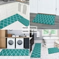 thumbnail image 5 of Teal Geometric Quatrefoil Pattern Kitchen Rugs Sets Of 2,Anti Fatigue Kitchen Mat Rugs Non Slip Washable,Decorative Kitchen Floor Mats for Kitchen,Sink,Laundry,17"x30"+17"x47", 5 of 7