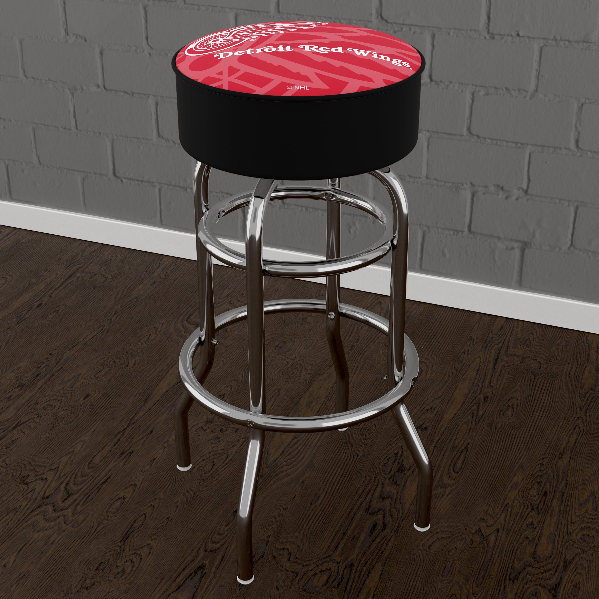 Trademark Gameroom Detroit Redwings Watermark Bar Stool with Padded Seat