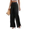 thumbnail image 3 of Women Asymmetrical Dressy Pant High Waisted Plain Loose Fit Wide Leg Pants Business Casual Work Trousers Suit Trousers Solid Color Loose Womens Pants 2026 Black XXL, 3 of 5