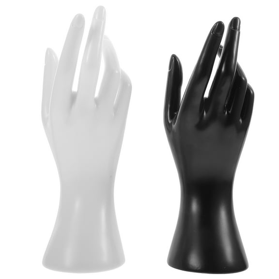 LEORX 2Pcs Flexible Hand Model Plastic Hand Display Jewelry Holder for Collectors Showcase Decor
