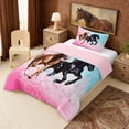 thumbnail image 2 of Erosebridal Galloping Horse Twin Comforter Sets, Pink Cherry Blossoms Bedding Set, 2 of 6