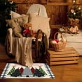 thumbnail image 5 of Buffalo Plaid Xmas Trees Merry Christmas Doormat 17"x30",Seasonal Xmas Door Mat Non-Slip Washable Low-Profile Winter Holiday Doormat for Indoor Outdoor, 5 of 6