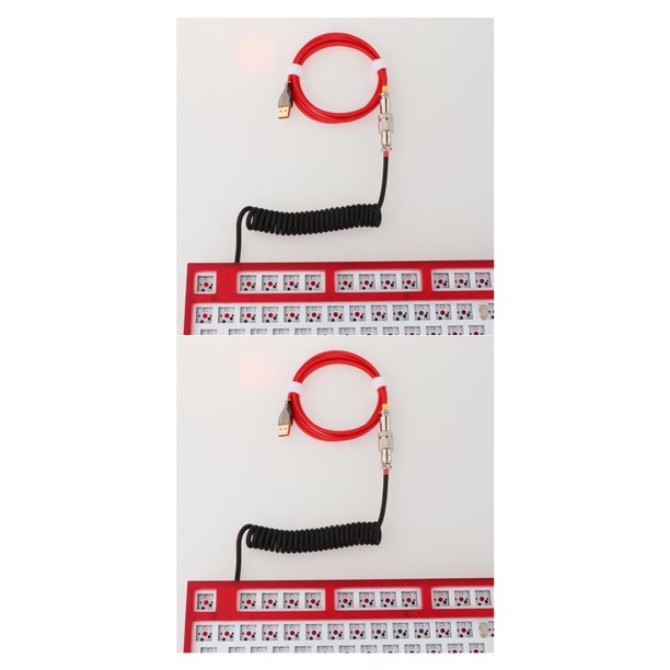 Cateissary Cable en de 1,8 M Mini Micro USB para teclado mecánico consola de juegos gris 2piezas negro rojo