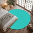 thumbnail image 3 of Turquoise Round Rugs 3ft, Farmhouse Solid Teal Color Modern Art Non Slip Washable Rug Runner, Low Pile Indoor Floor Carpet Mat Bathroom Rugs for Living Room, Bedroom, Kids Room, 3 of 9