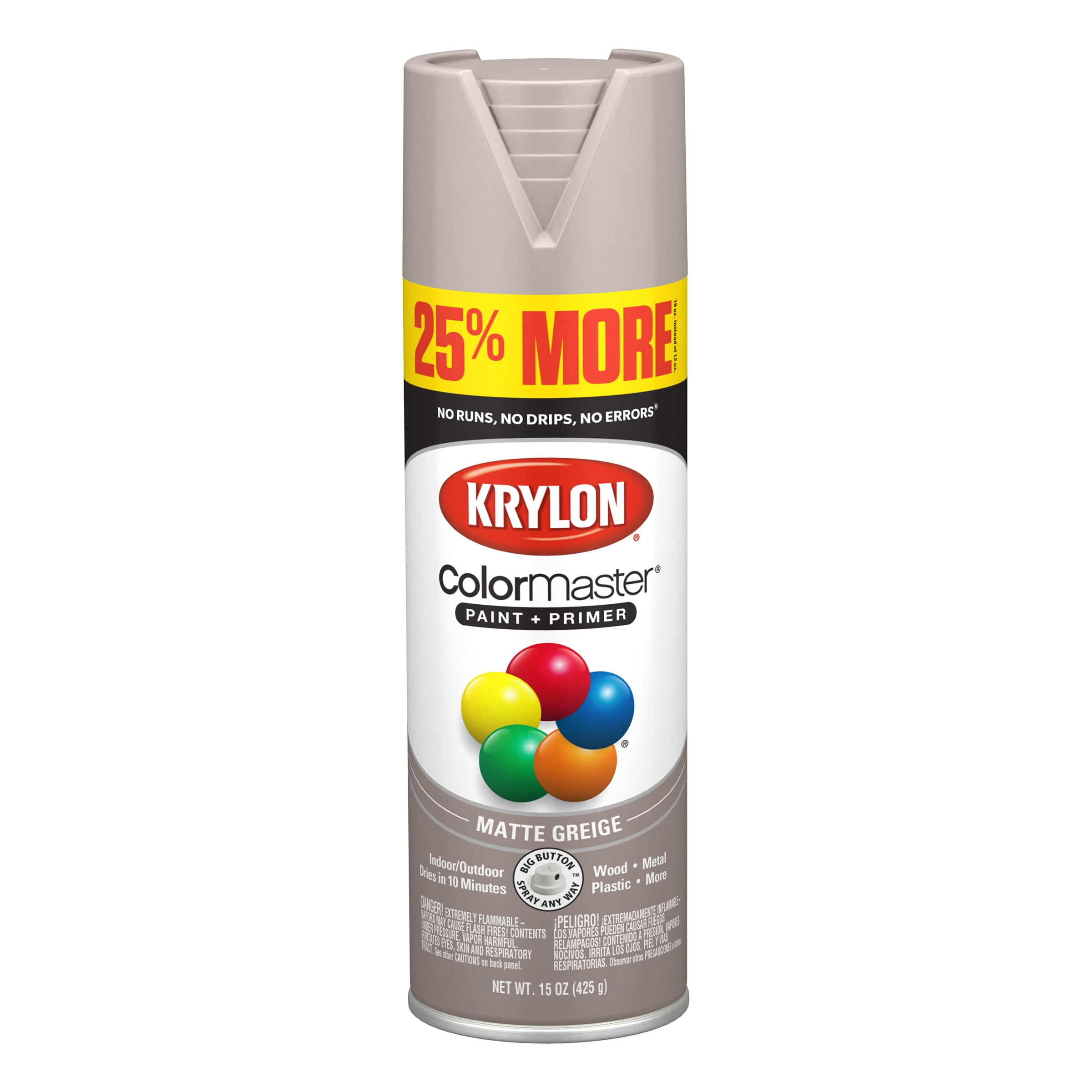 Krylon® ColorMaster® Paint + Primer Matte Greige, 15Oz
