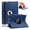 Dark Blue, variant on For Apple iPad 7th 8th 9th 10.2" Case 360 Degrees Rotating Leather Cover