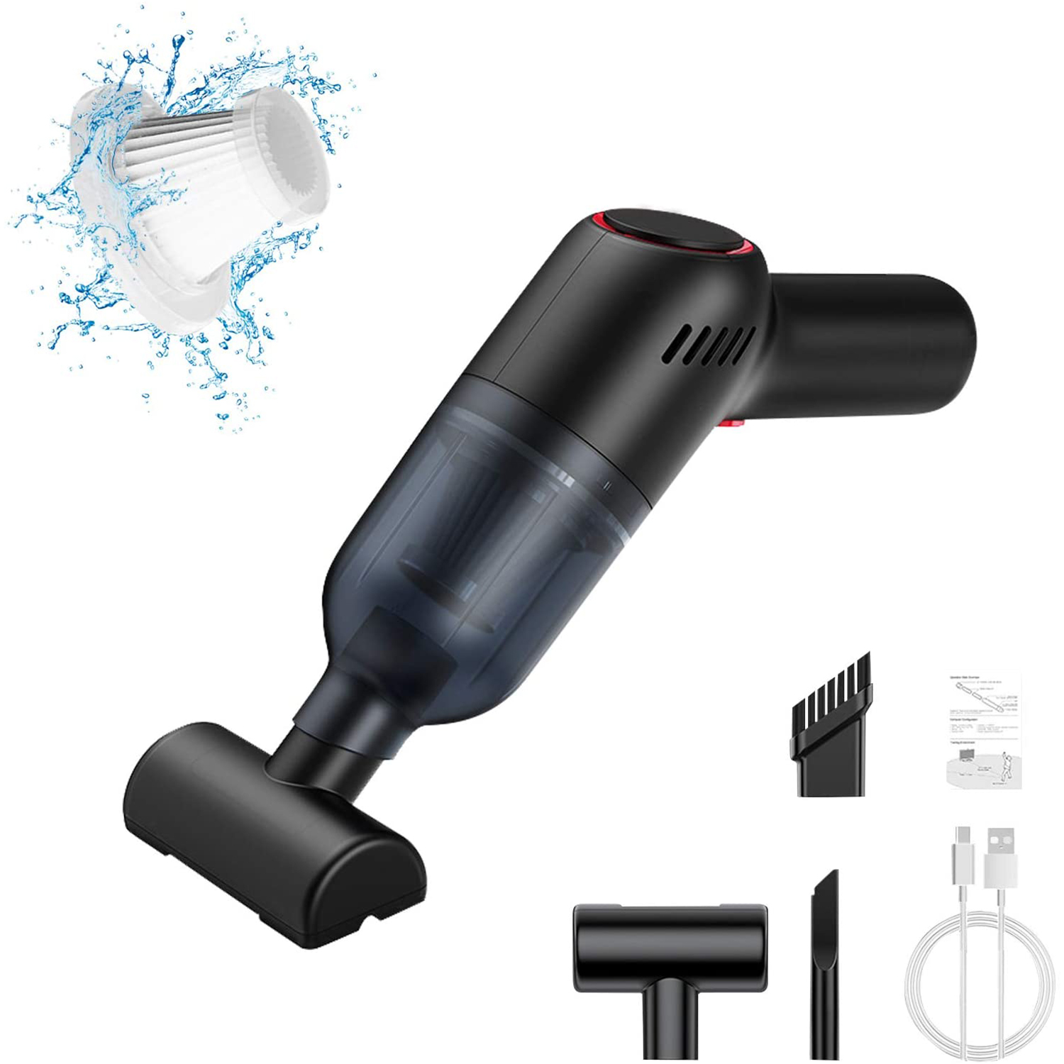 Handheld Vacuum Cleaner Cordless, Mini Rechargeable Hand Vacuum with