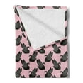 thumbnail image 2 of Swan Soft Flannel Fleece Throw Blanket, Vintage Pin up Pattern with Black Swan Princess for Girls Kids Nursery, Cozy Plush for Indoor and Outdoor Use, 50" x 70", Pale Pink Black, by Ambesonne, 2 of 5