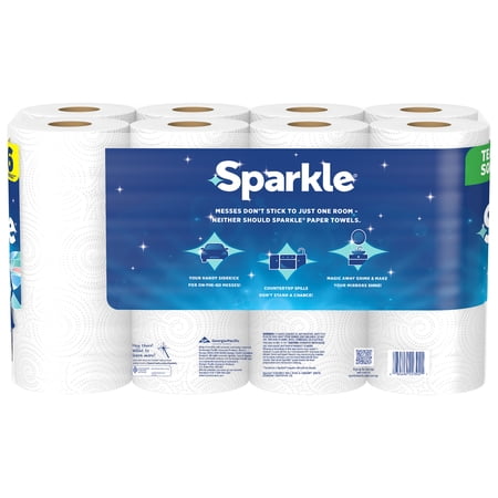 SPARKLE TOWELS SPARKLE TEAR-A-SQUARE PAPER TOWELS, 8 DOUBLE ROLLS, 110 SHEETS PER ROLL