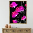 thumbnail image 2 of Designart 'Abstract Red Flower Detail On Black Background I' Traditional Framed Canvas Wall Art Print, 2 of 5