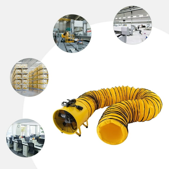 Miumaeov 16-Inches Exhaust Fan Ventilation Paint Booth Utility Blower Portable Ventilator Low Noise Extractor Fan with 32.8ft Duct Hose for Factories, Warehouses, Kitchens