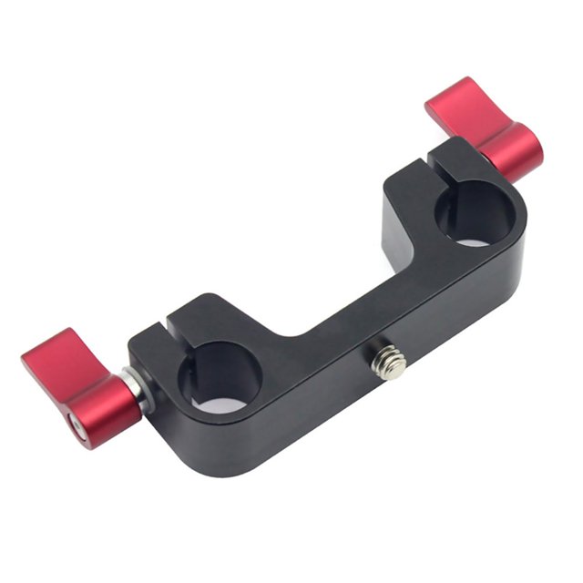 SUTENGDA 15mm Pipe Clamp for Camera Rods Standard 1/4” Screw Matte Black Finish Adjustable Thumb Screw