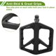 thumbnail image 3 of Pedal de bicicleta de nylon Unique Bargains, pedal plano sin tiras reflectantes, negro, ajuste para ejes de 14mm, pedal de bicicleta antideslizante para BMX MTB bicicletas de carretera 1 par, 3 of 7