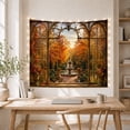 thumbnail image 5 of Stone Fountain in Autumn Garden Through Ornate Window, Romantic Rustic for Nature Lovers, Tranquil Botanical Wall Art, Housewarming Gift, Tapestry Wall Hanging for Living Room and Dorm, 5 of 7