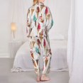 thumbnail image 3 of Pajama Sets for Women 2 Pcs, Cartoon Ice Cream Print Button Down Long Sleeve Sleepwear Lounge PJ Sets, 3 of 6
