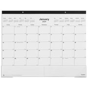 2024 Staples 22" x 17" Desk Pad Calendar Unlined Black/White (ST58448-24)