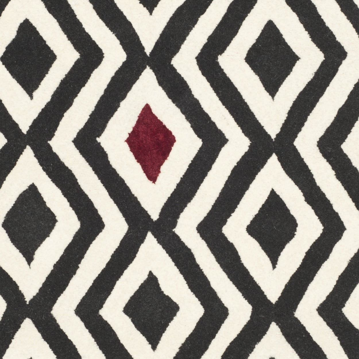 SAFAVIEH Soho Fion Geometric Wool Area Rug, Beige/Charcoal, 3'6" x 5'6"