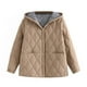 thumbnail image 4 of Parkas de manga larga para mujer, abrigo cálido con bolsillo, chaqueta larga con cuello vuelto, abrigo de invierno de plumón para mujer, 4 of 5