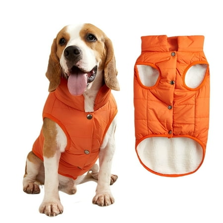 Petitebelle Fleece Lined Puppy Dog Coat (Orange Large)