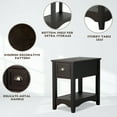 thumbnail image 6 of Gymax Contemporary Chair Side End Table Compact Table w/ Drawer Nightstand Espresso, 6 of 10