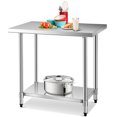 thumbnail image 1 of Gymax 24'' x 36'' Stainless Steel Food Prep & Work Table Commercial Kitchen Worktable, 1 of 10