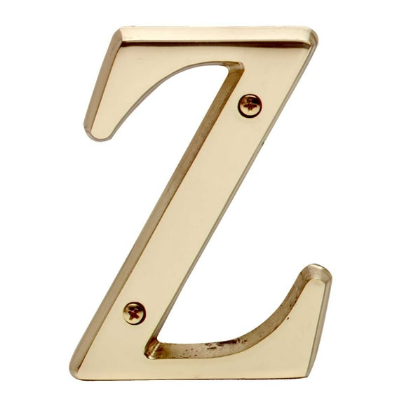 Letter "Z" House Letters Solid Bright Brass 4" | Renovator's Supply