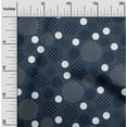 thumbnail image 1 of oneOone Cotton Jersey Blue Fabric Geometric & Polka Sewing Fabric By The Yard Printed Diy Clothing Sewing Supplies 58 Inch Wide, 1 of 4