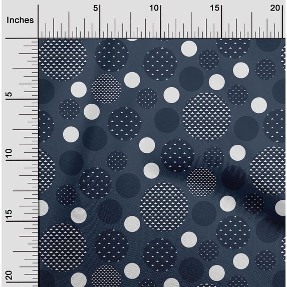 oneOone Cotton Jersey Blue Fabric Geometric & Polka Sewing Fabric By The Yard Printed Diy Clothing Sewing Supplies 58 Inch Wide