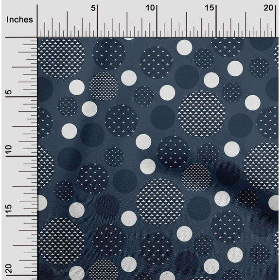 oneOone Polyester Lycra Blue Fabric Geometric & Polka Dress Material Fabric Print Fabric By The Yard 56 Inch Wide