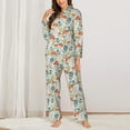 thumbnail image 2 of Pofeuu Garden Of Little Bunnies Print Womens Pajamas Set Long Sleeve Sleepwear Button Down Nightwear Soft Pj Lounge Sets Button Down Pajamas Women-X-Large, 2 of 7