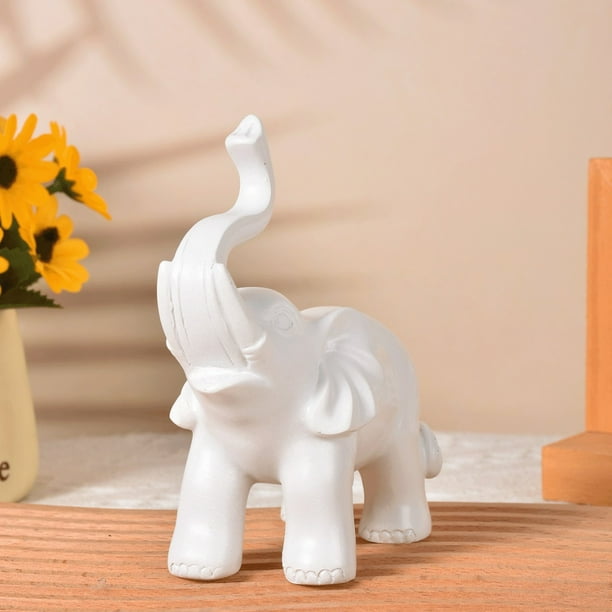 Adorno de resina de elefante dorado | Elegante decoración de escritorio con detalles dorados | Regalo decorativo para el hogar y la oficina para adultos y personas mayores