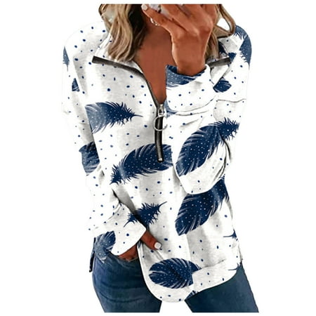 

Pullover For Ladies Zipper Vacation Basic Pullover Blouses Maternity Tee Shirts