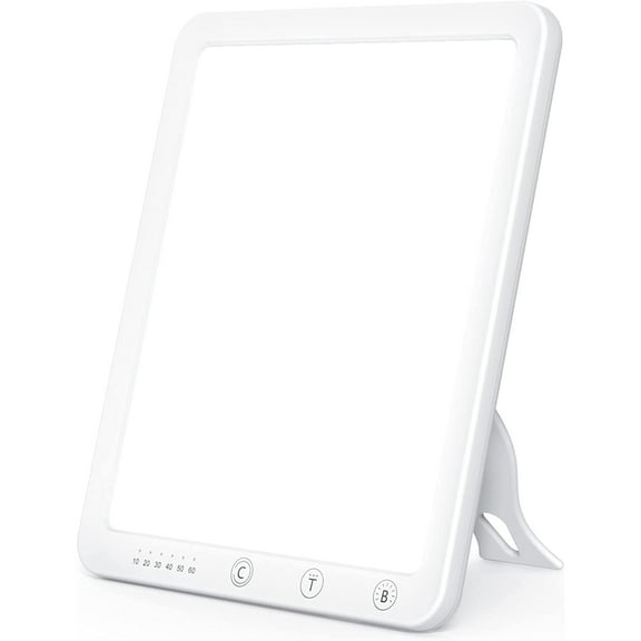 PEACNNG Sad Light Therapy Lamp, 10,000 Lux Daylight Lamp with 6 Timer Settings, 3 Color Modes, 5 Brightness Levels, Portable Sunlight Lamp with Touch Control, Memory Function