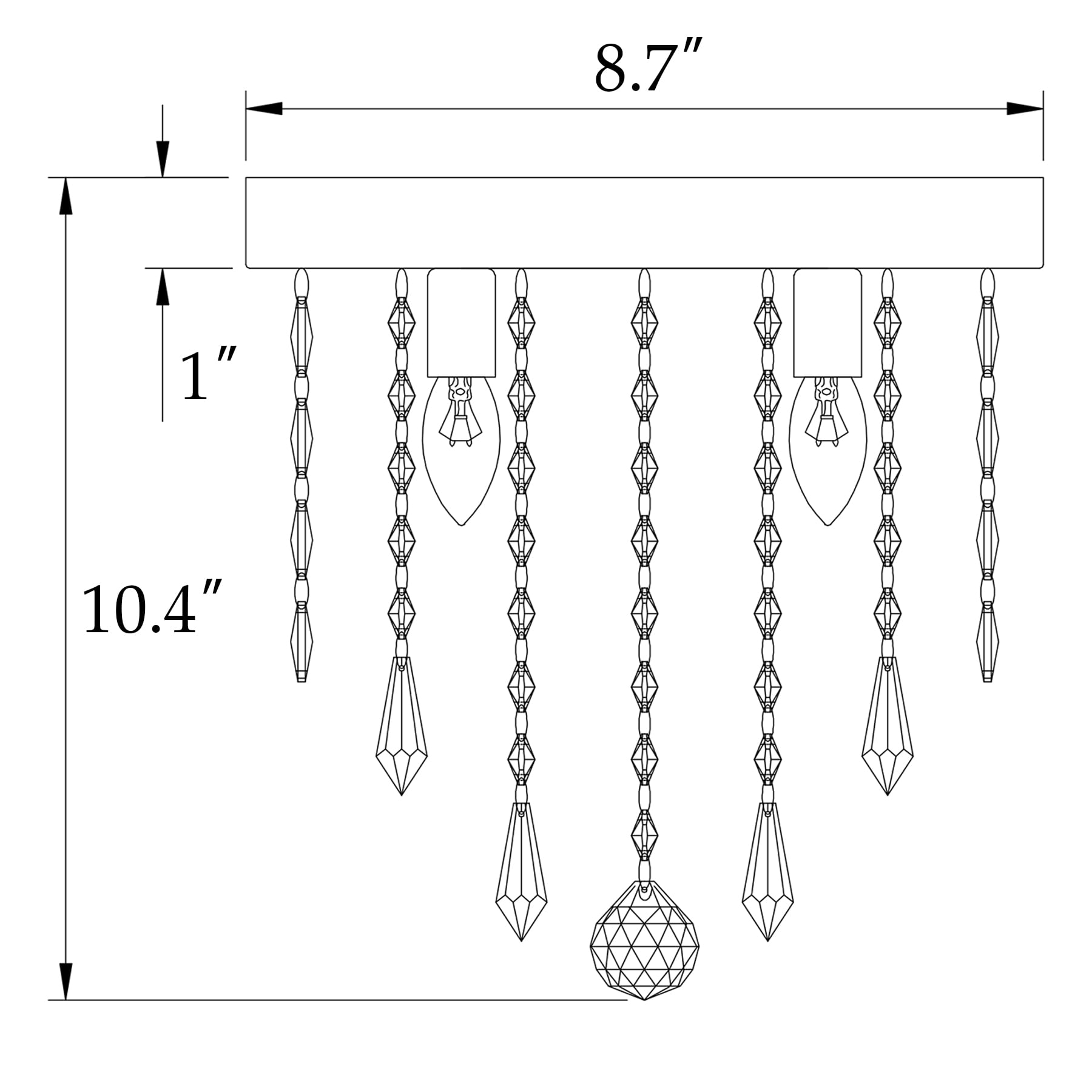 Bestco 3-Light Crystal Chandelier Ceiling Fixture Pendant for Living Room UL Listed