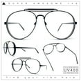 thumbnail image 2 of Iconic Tear Drop Thick Dimensional Metal Rim Racer Fashion Eyeglasses Black, 2 of 7