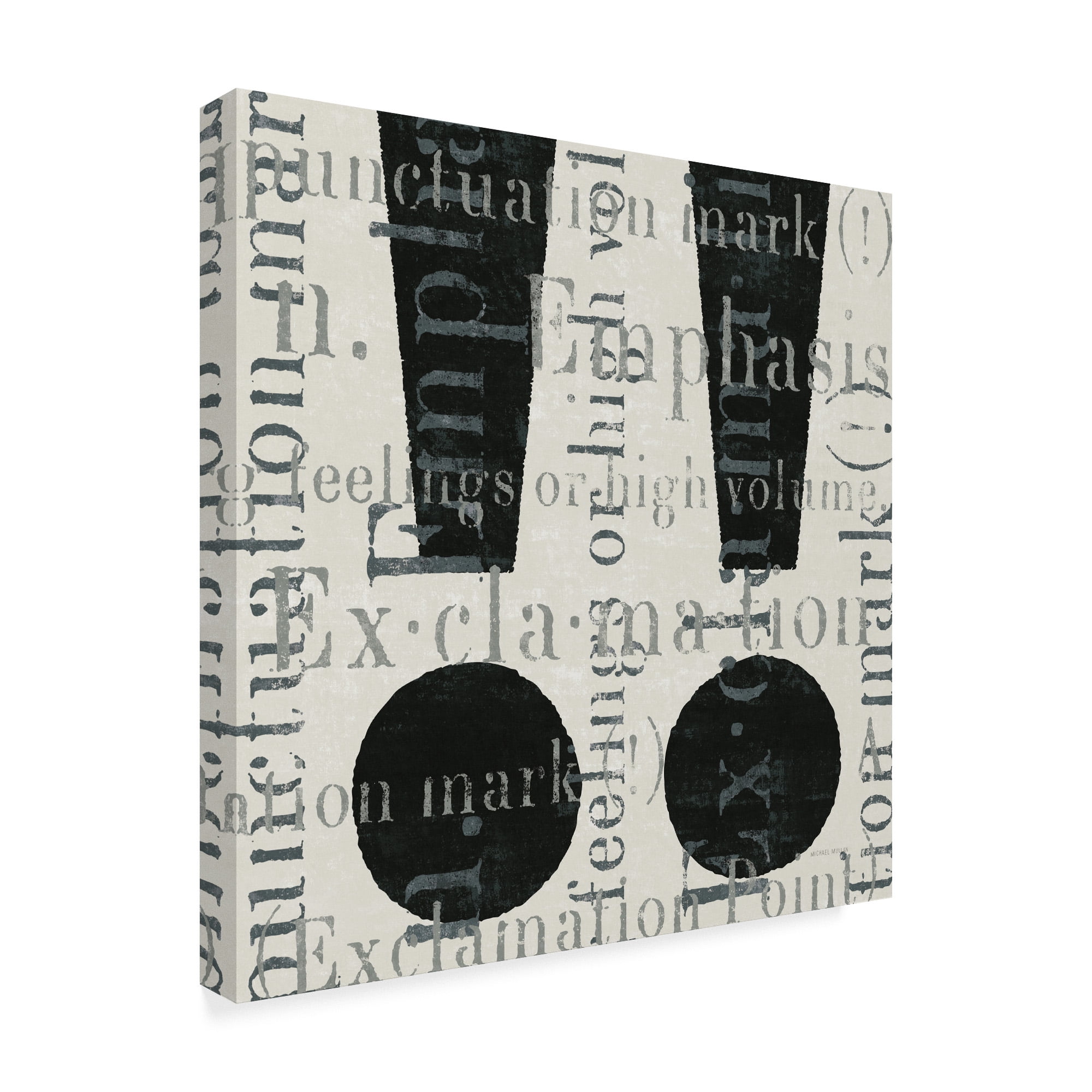 Trademark Fine Art 'Punctuated Text I' Canvas Art by Michael Mullan