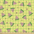 thumbnail image 2 of Ambesonne Fruits Fabric by the Yard Upholstery, Pop Art Drawn Watermelon, 1 Yard, Pastel Yellow Pale Pink, 2 of 5
