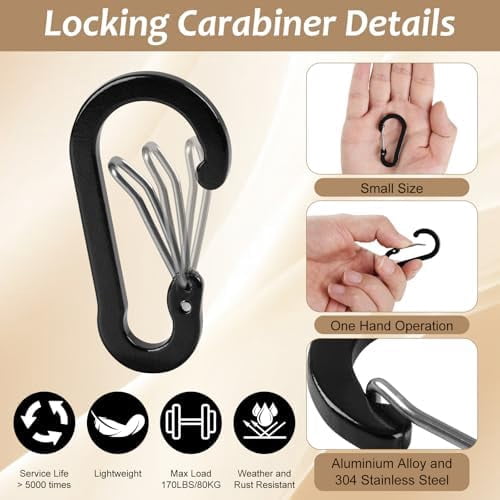 Wrist Coil ID Badge Holder with Multitool Aluminum Carabiner Clip,Stretchable Spiral Wristband Key Ring,for Lanyard Outdoor Camping Cruise (Clear Horizontal,PC)