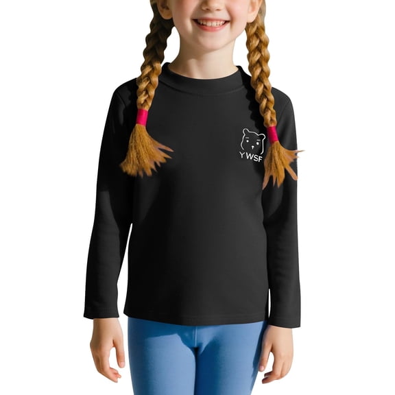 Bovxnpu Girls Long Sleeve T Shirts Kids Spring Fall Tops School Tee Children's Shirt Long Sleeved T-shirt Solid Pajamas Round Neck Solid Top Suitable For Boys And Girls Aged