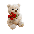 thumbnail image 2 of 11.81in Cute Teddy Bear Plush Toy with Red Rose, Perfect Valentine's Day Gift for Loved Ones, Adorable Plush Bear Decoration for Home & Office, Soft Plush Bear with Rose for Romantic Gifting, A, 2 of 2