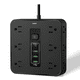 thumbnail image 1 of 1 Regleta Multicontacto Extension Usb, Con 12 Salidas Ca Y 3 Puertos Usb Lab.G, Negro, 1 of 5