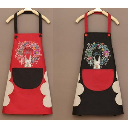 

Apron Home Kitchen Apron Sleeveless Halter Apron Waterproof Oilproof and Hand Wipeable