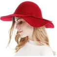 thumbnail image 5 of Women's Wide Brim Retro Fedora Floppy Felt Bowler Hat, 5 of 7
