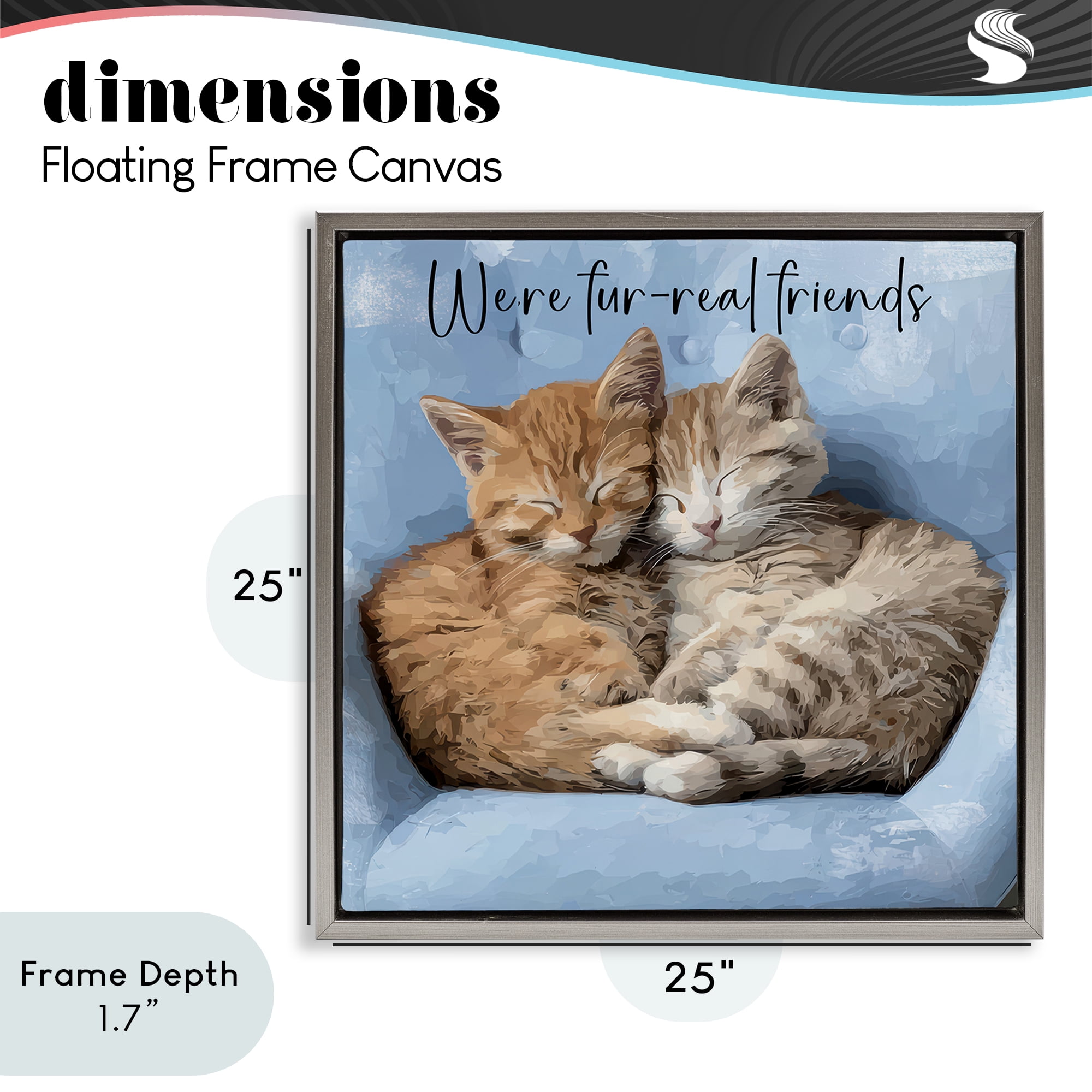Stupell Industries We're Fur-Real Friends Gray Framed Floater Canvas Wall Art, design by Kim Curinga