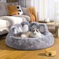 thumbnail image 2 of Super Fluffy Dog Bed PET House Sofa Washable Long Plush Outdoor Large Pet Cat Dog Bed Warm Mat Portable Cat Supplies Donut Bed ShopWise Round, 2 of 8