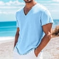 thumbnail image 5 of Lmnyox Casual V Neck T Shirt for Men Classic Fashion Plain Short Sleeve Tee Summer Lightweight Basic Shirts Tops, 5 of 6