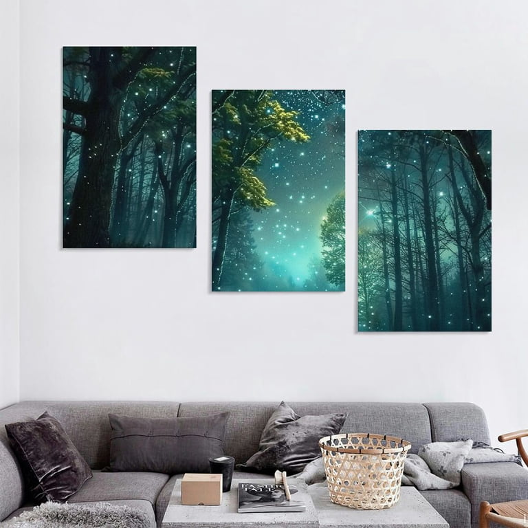 JRXY Landscape Canvas Poster - Aurora Forest - Vintage Aesthetic