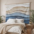 thumbnail image 3 of Blue Beige Large Tapestry for Bedroom Wall Hanging Tapestry, Coastal Wave Modern Abstract Art Ceiling Backdrop Tapestries Poster Blanket Wall Decor for Teens Room Living Room Dorm 100" x 59", 3 of 8