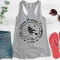 thumbnail image 2 of Broom Company Witch Tank Top, Ladies Racerback Tank Top, Funny Halloween Tank, Salem Tank, Witch Tank, Heather Gray, Large, 2 of 3